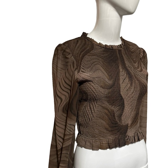 Aritzia Wilfred Brown pattern Blouse - Picture 5 of 7